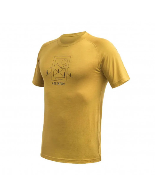 Мъжка Термотениска от Мериносова Вълна Sensor Merino Air "Say Yes" (Къс Ръкав) – Горчица